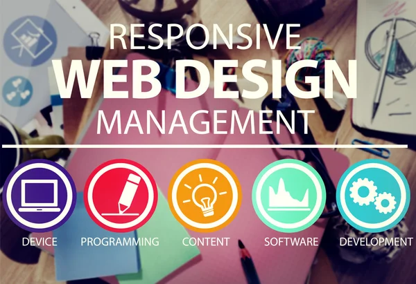Concepto de gestión de diseño web responsivo — Foto de Stock