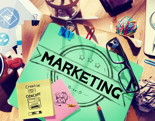 Marketing-Strategie Branding kommerzielle Werbung Plan — Stockfoto