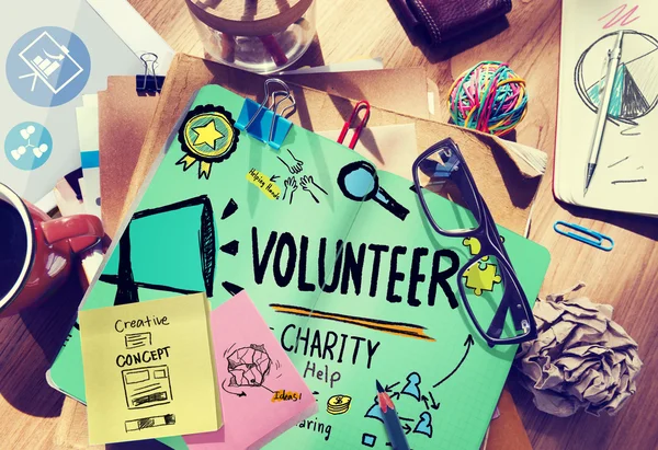 Концепція добровольців благодійність — стокове фото