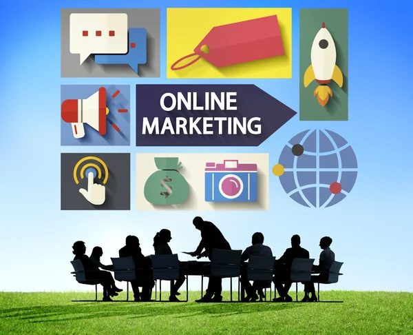 Online Marketing marki analizując pojęcie — Zdjęcie stockowe