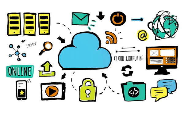 Cloud Computing Concepto de almacenamiento de datos —  Fotos de Stock