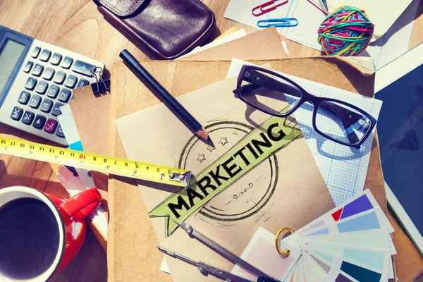 Marketing-Strategie Branding kommerzielle Werbung Plan — Stockfoto