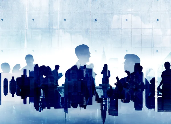 Silhouettes of Business People — Stock Photo, Image