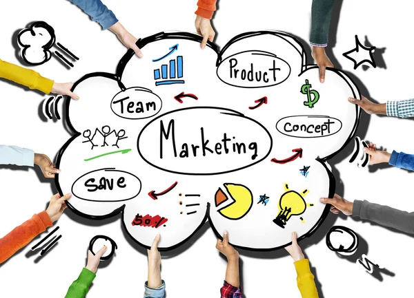 Marketing Strategie Team Geschäft Kommerzielle Werbung Konzept — Stockfoto