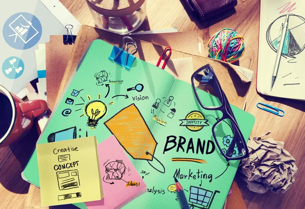 Marca Marca Marketing Nombre comercial Concepto — Foto de Stock