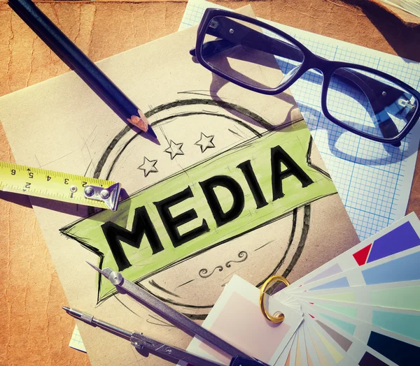 Mediální žurnalistiky multimediální komunikace internet — Stock fotografie