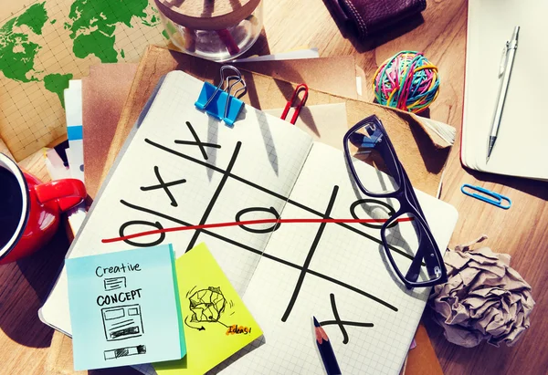 Tic Tac Toe Spiel Wettbewerb Konzept — Stockfoto