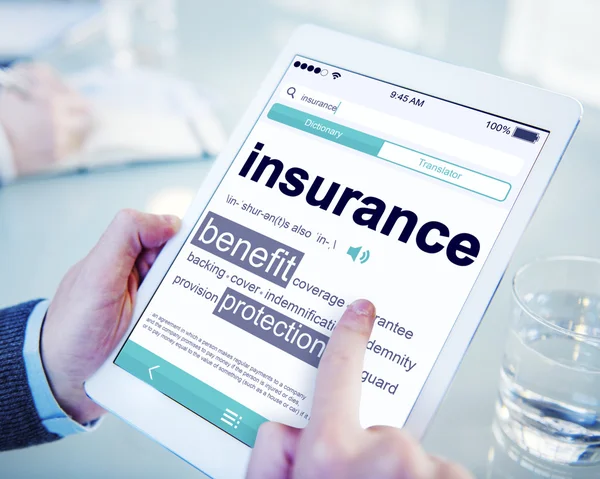 Digital Dictionary Insurance Benefits Protection Concept — Stock Photo, Image