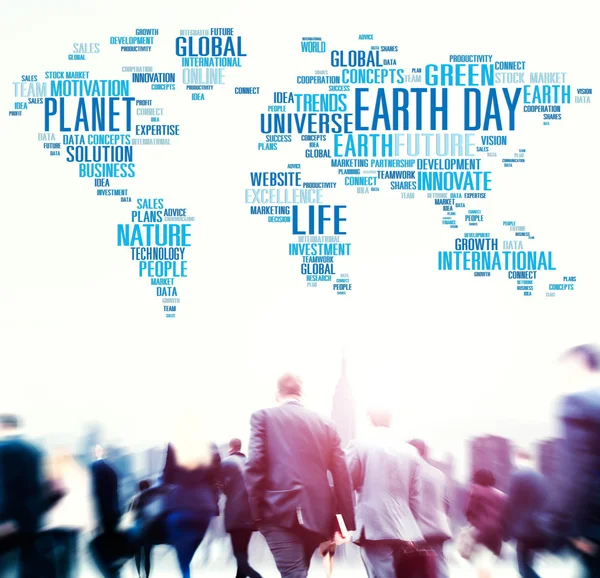 Business people and Global Earth Day — Stock Photo, Image