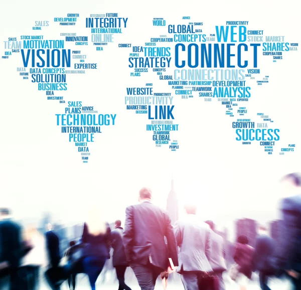 Business people and Global Connect — Stock Photo, Image