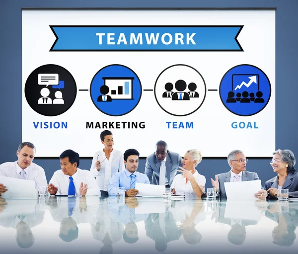 Teamwork samarbete anslutning koncept — Stockfoto
