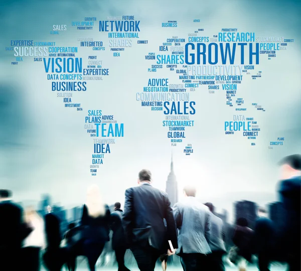 Business people and global Growth — Stock Photo, Image