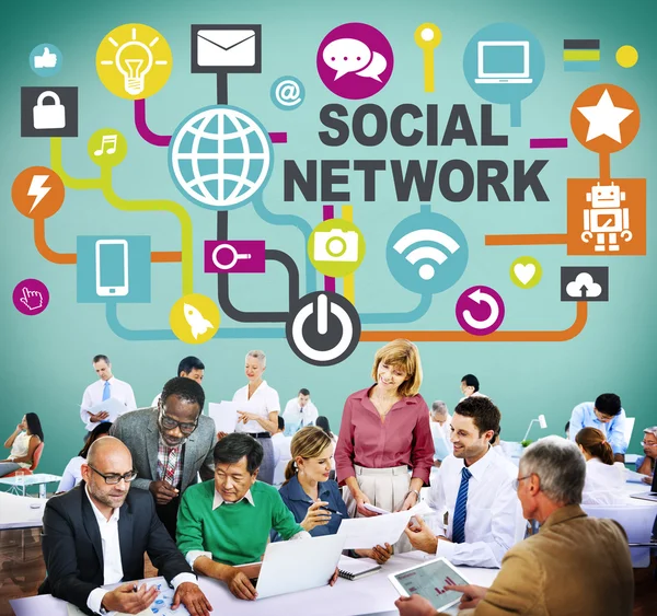 インターネットの社会的ネットワーク構想 — ストック写真