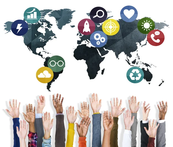 글로벌 커뮤니케이션 세계 지구 연결 네트워크 개념 — 스톡 사진