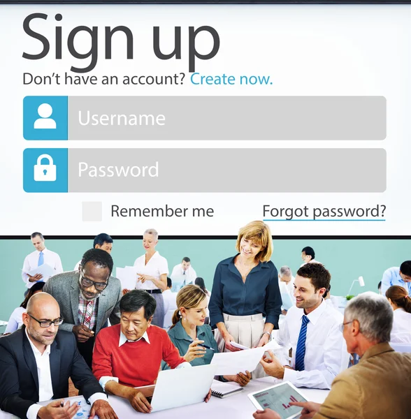 Iscriviti Concetto password nome utente — Foto Stock