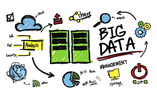 Conceito de armazenamento de gerenciamento de Big Data — Fotografia de Stock