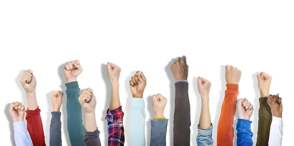 Group of Hands Raised and Background — Stock Photo, Image