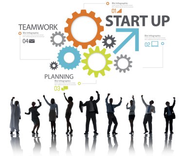 Grup iş adamları ve strateji ekip çalışması kavramı