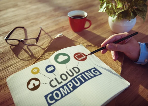 Cloud computing nätverk online internet lagring koncept — Stockfoto