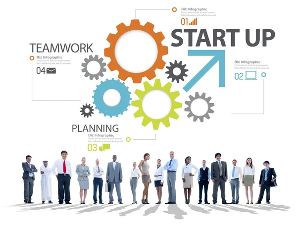 Gruppo di imprenditori e strategia Concetto di lavoro di squadra — Foto Stock