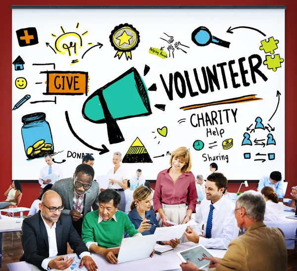 Conceito de Assistência à Caridade Voluntária — Fotografia de Stock