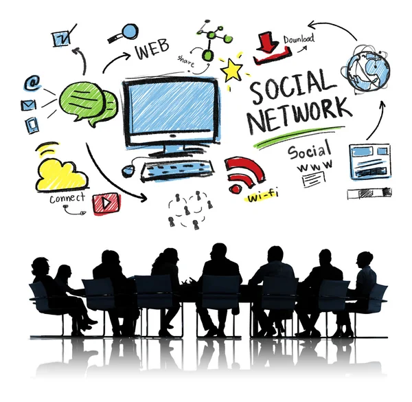 Sociaal netwerk Business Meeting Concept — Stockfoto