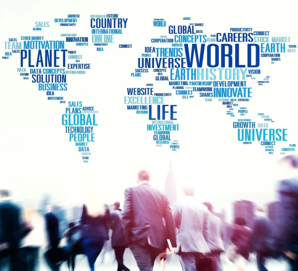 Obchodní lidé a svět globalizace — Stock fotografie