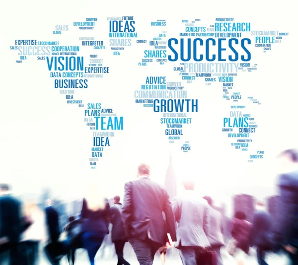 Uomini d'affari e successo globale — Foto Stock