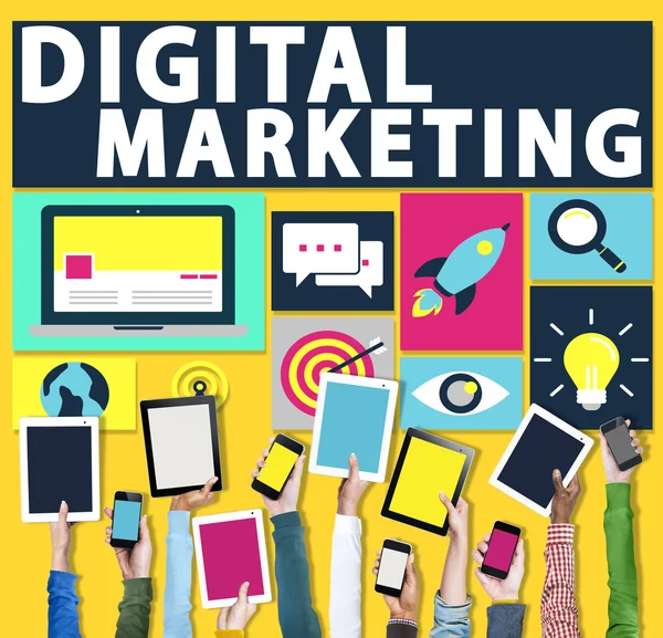 Werbung für digitales Marketing — Stockfoto