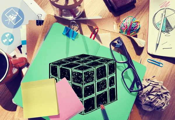 Concepto de Dimensión del Cubo —  Fotos de Stock