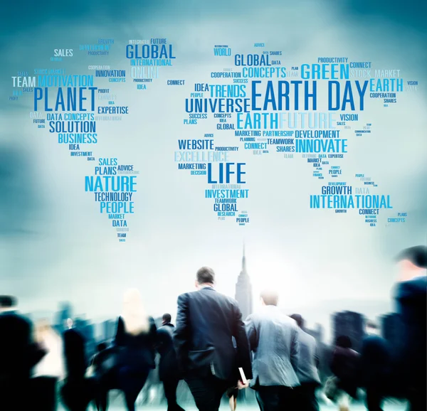 Empresários e Dia Mundial da Terra — Fotografia de Stock
