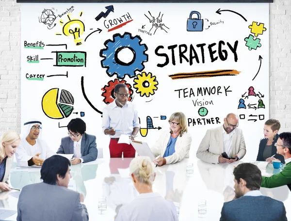 Dyskusja zespołu planowania strategii biznesowej — Zdjęcie stockowe