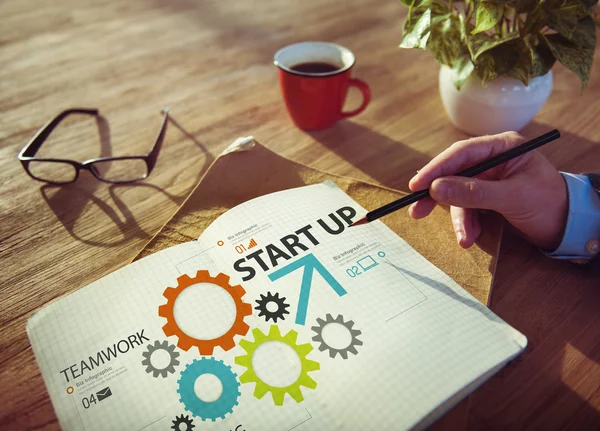 Start-up neue Businessplan Strategie Teamwork-Konzept — Stockfoto