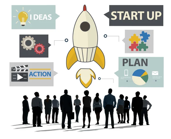 Gruppen för och start innovationsbegreppet — Stockfoto