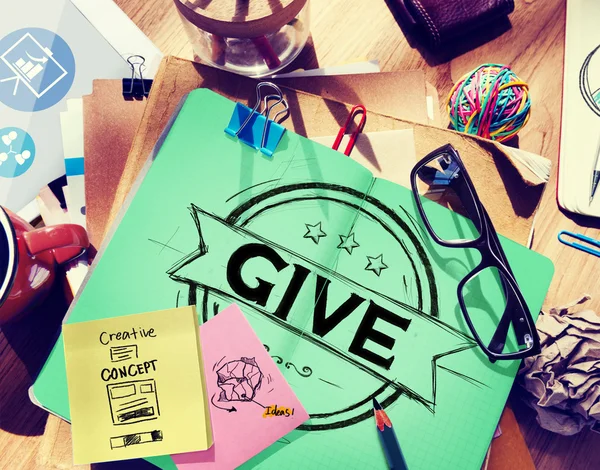 Helpen donatie ondersteuning bieden vrijwilliger concept — Stockfoto