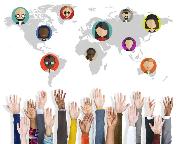 Globális közösség világ emberek társadalmi hálózat kapcsolat Conce — Stock Fotó