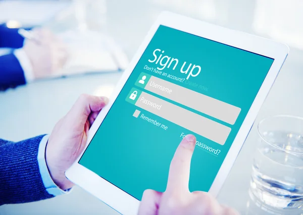 Sign Up Usename Password Log In Protection Concept — Stock Photo, Image