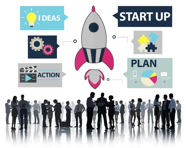 Gruppo di persone e Startup Innovation Concept — Foto Stock