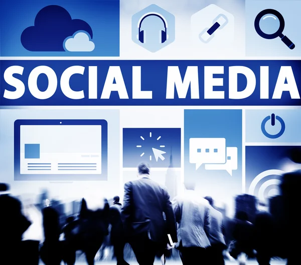 Społecznych mediów społecznych sieci połączenie mediów link koncepcja — Zdjęcie stockowe