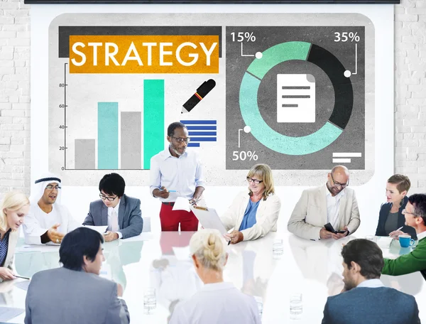 Discussione di gruppo Strategia di pianificazione aziendale — Foto Stock