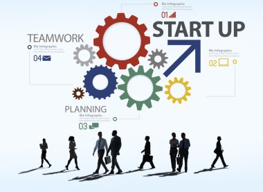 Grup iş adamları ve strateji ekip çalışması kavramı
