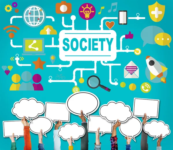 Society Community Global Togetherness Connecting Internet — Stock Photo, Image