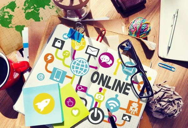Global online kommunikation sociala nätverk teknik — Stockfoto
