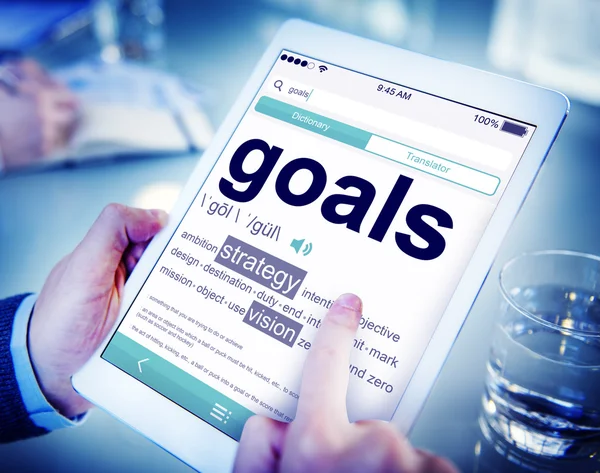 Digital Dictionary Goals Strategy Vision Concept — Stock Photo, Image