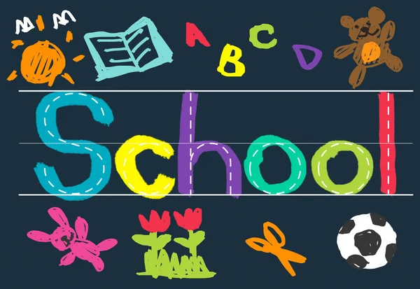 School word op blackboard Concept — Stockfoto