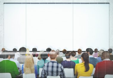 Çok etnik insanlar seminer konferans kavramı
