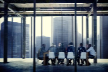 İş kişi konferans Cityscape kavramı