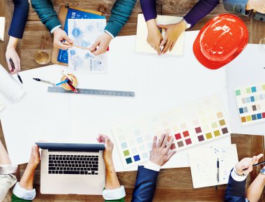 business team Meeting and Construction Design