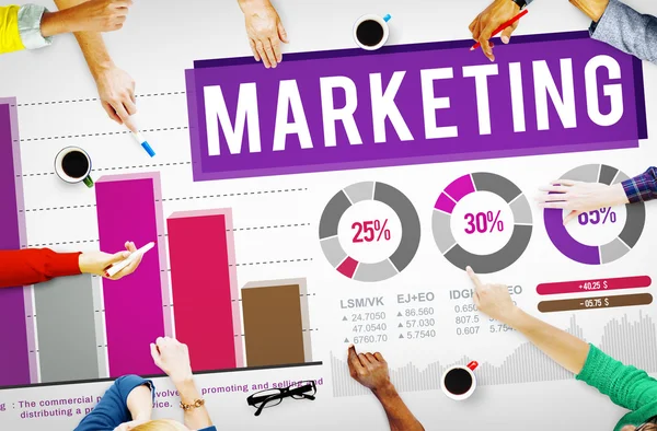 Análisis de Marketing Barra de Datos Concepto — Foto de Stock