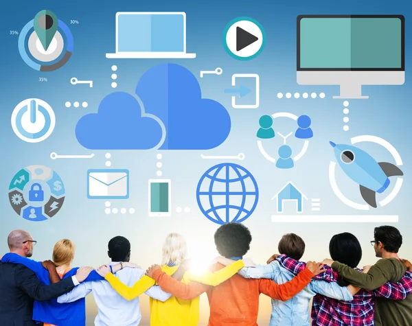 Big Data Sharing Online Global Communication Teamwork — Stock Photo, Image